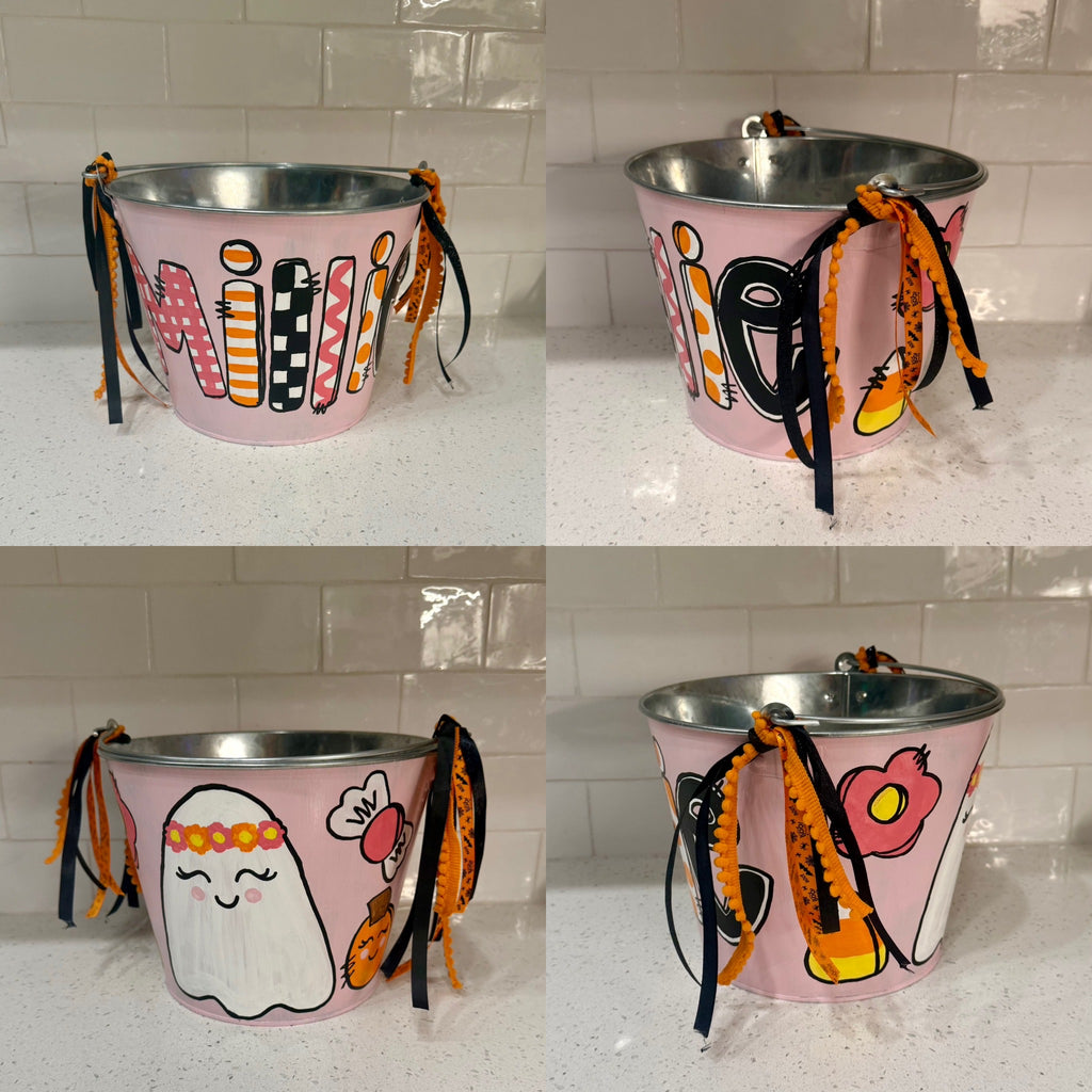 Custom Hand-Painted Buckets - 9”x7” - Choose Your Theme