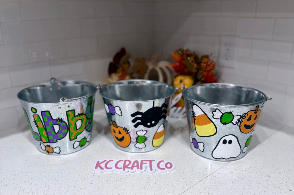 Custom Hand-Painted Buckets - 9”x7” - Choose Your Theme