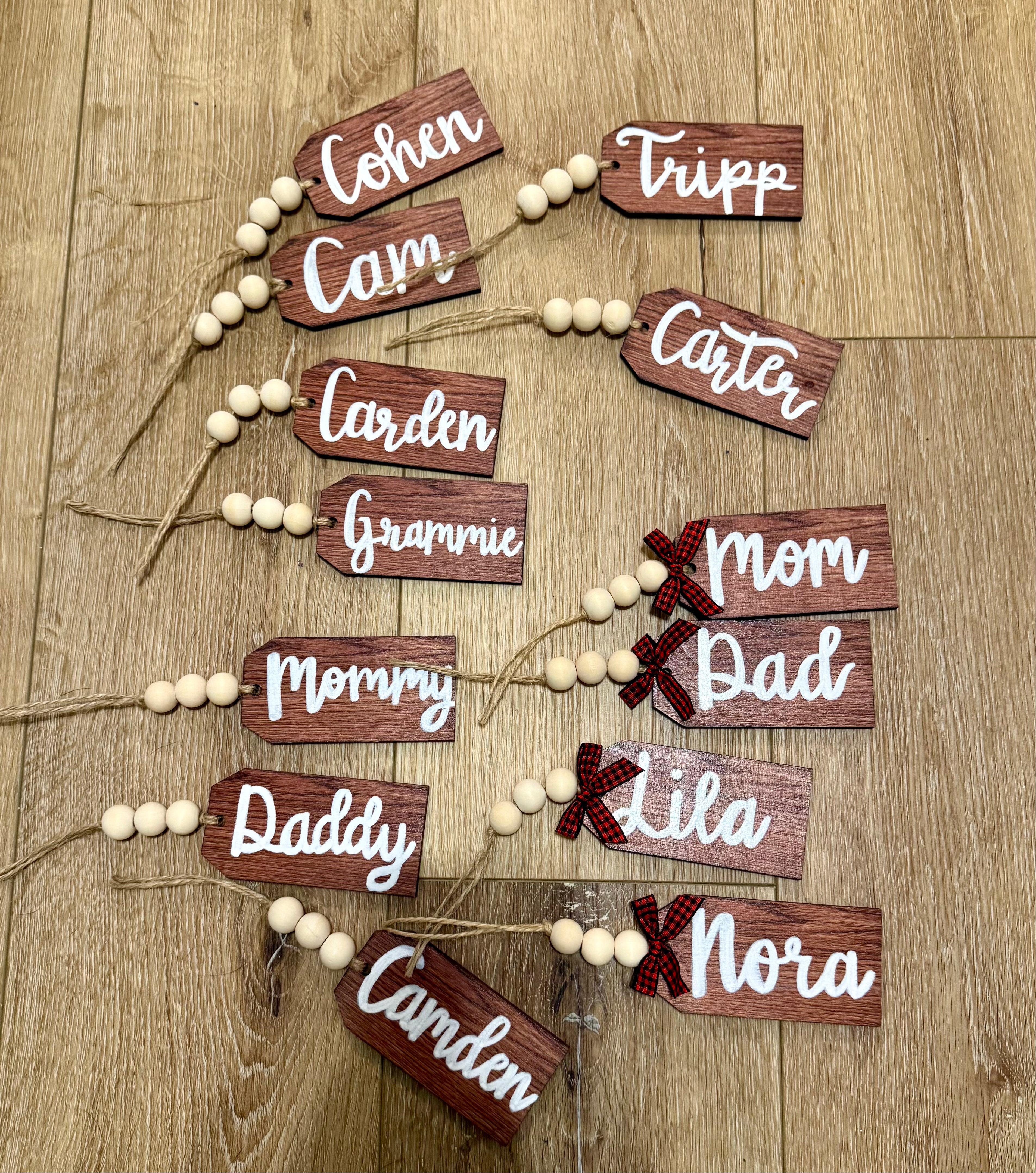 Hand-painted Wooden Tags