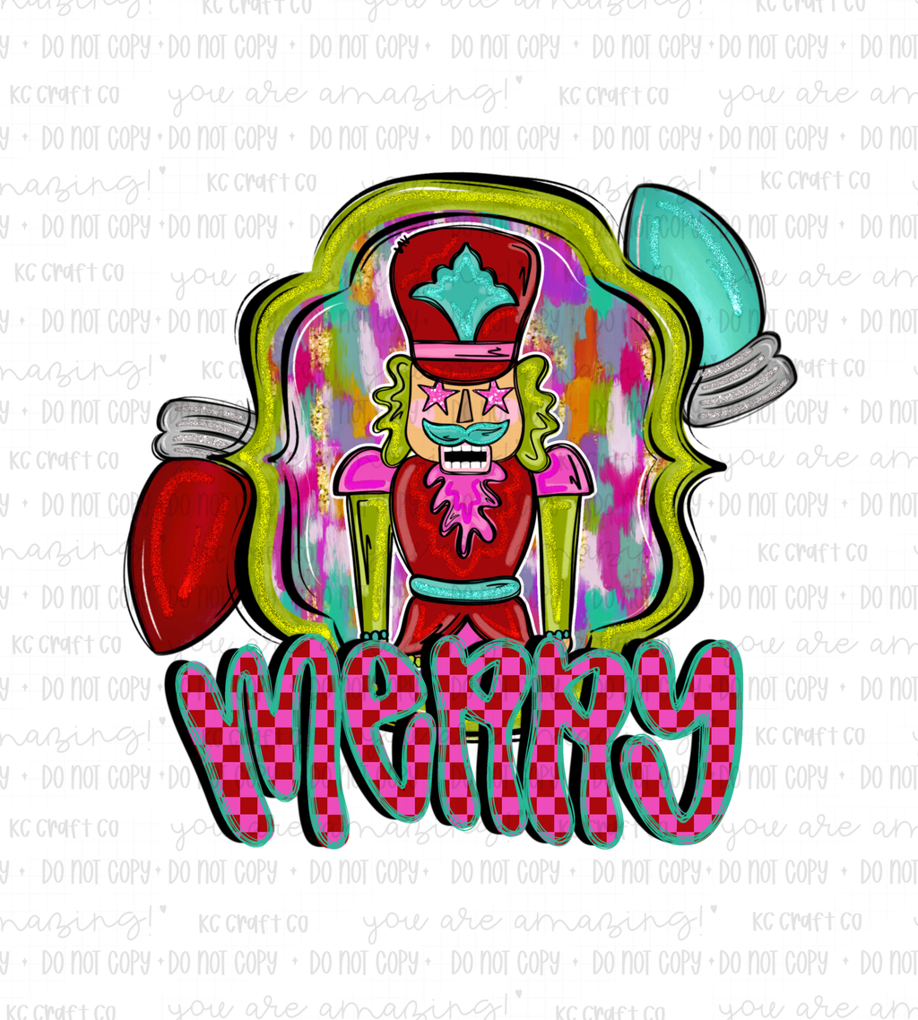 Merry Nutcracker Christmas Tee – Colorful Retro Nutcracker Shirt – Comfort Colors or Gildan – Holiday Graphic Tee