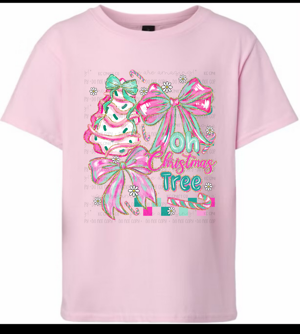 🎀🎄 Oh Christmas Tree Pastel Tee