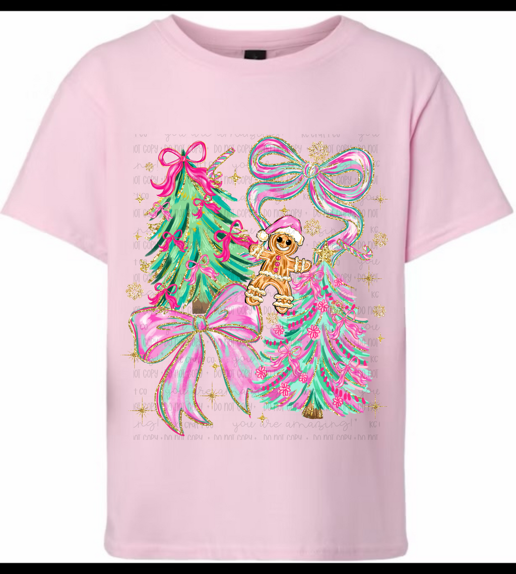🎀 Pastel Gingerbread Christmas Tee