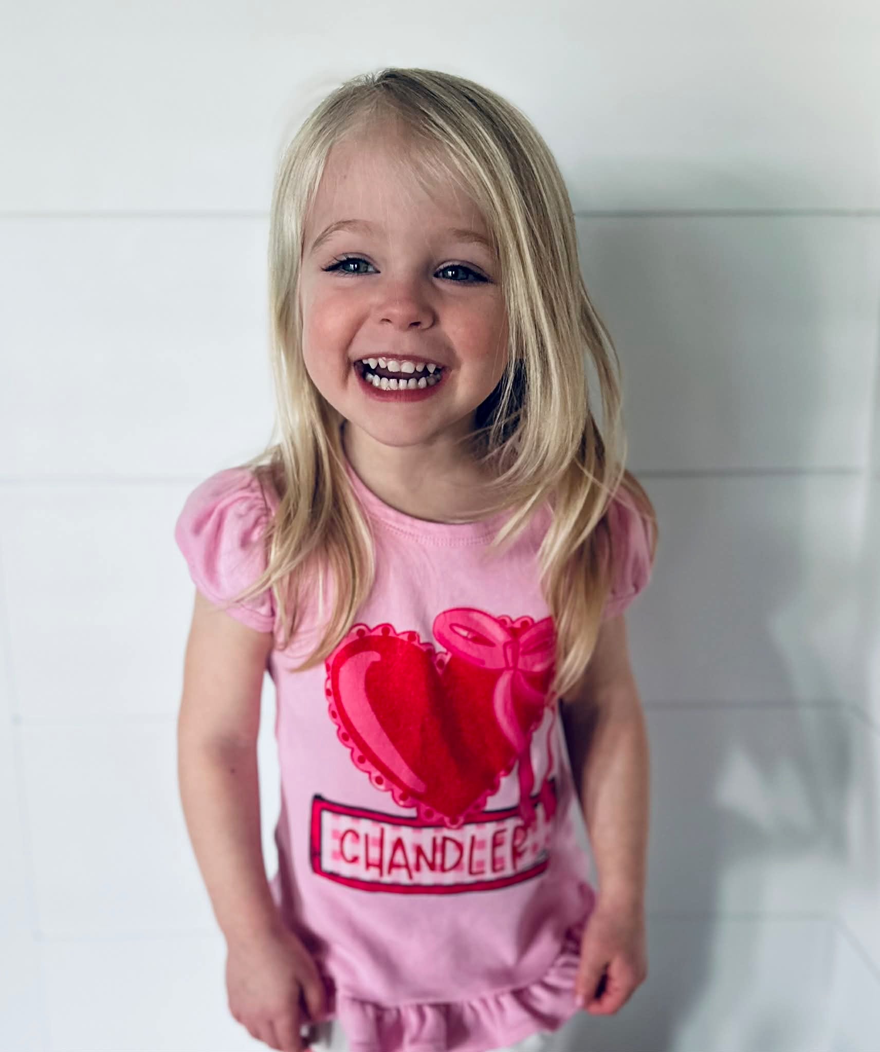 Custom Heart + Bow Name Shirt (Toddler/Girl)