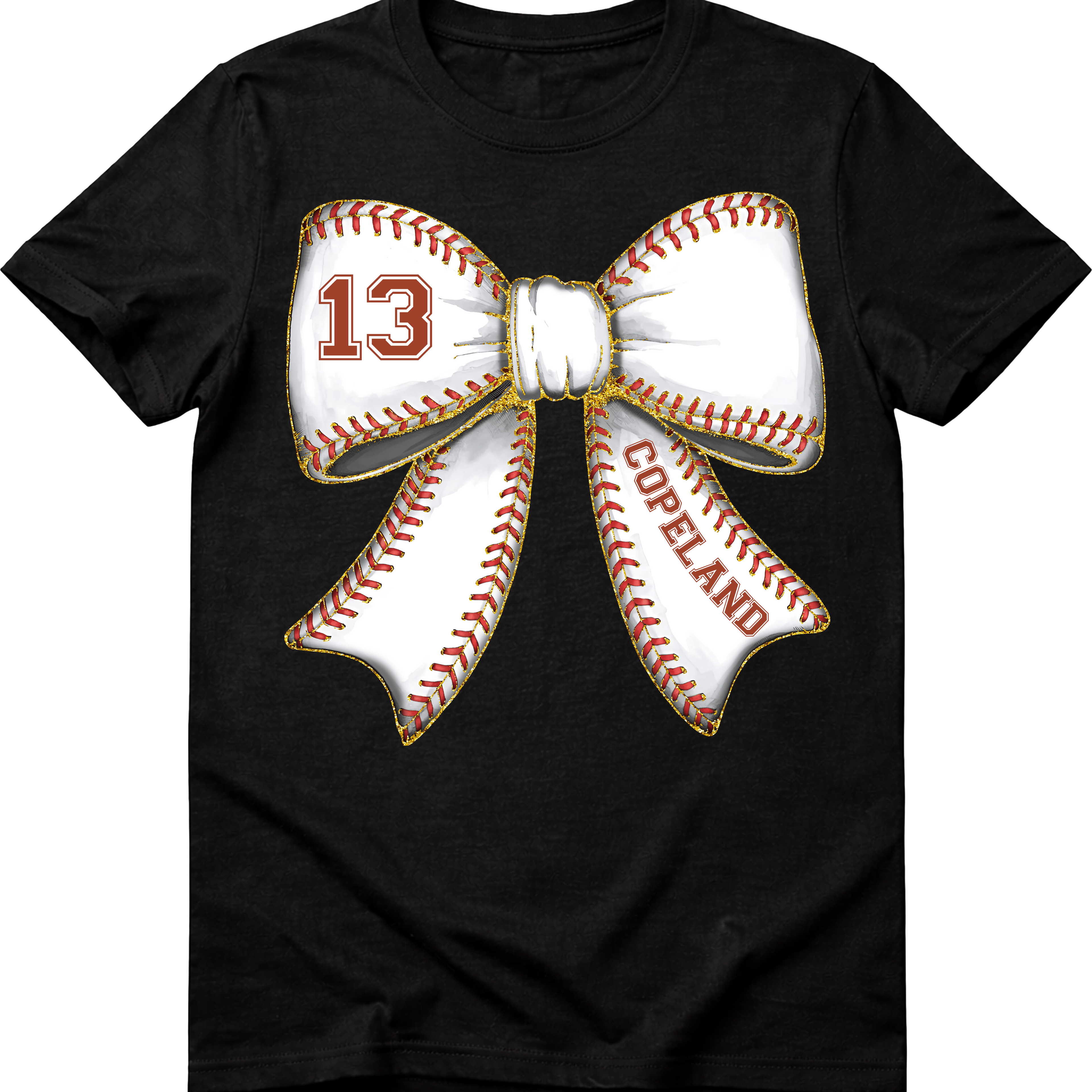 Custom Baseball/Softball Bow Shirt – Name & Number | Game Day Mama Tee
